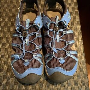 Kids Blue and Brown Teva Outdoor Water Shoes